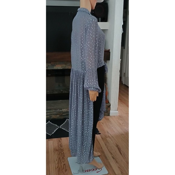 Venus Womens Sz 12 Long Flowing Crop Top Sheer Peasant Beachy Boho Asian Indian - Picture 3 of 12